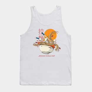 Egg With Ramen Noodle Soup Japanese Traditional Art Style Tank Top